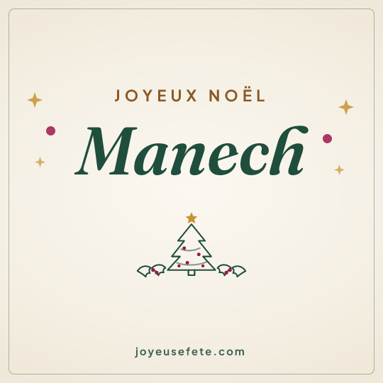 Image carrée « Joyeux Noël Manech » pour WhatsApp