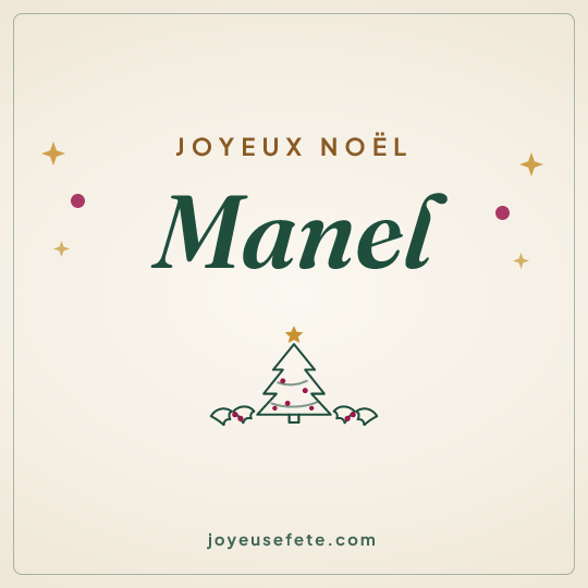 Image carrée « Joyeux Noël Manel » pour WhatsApp