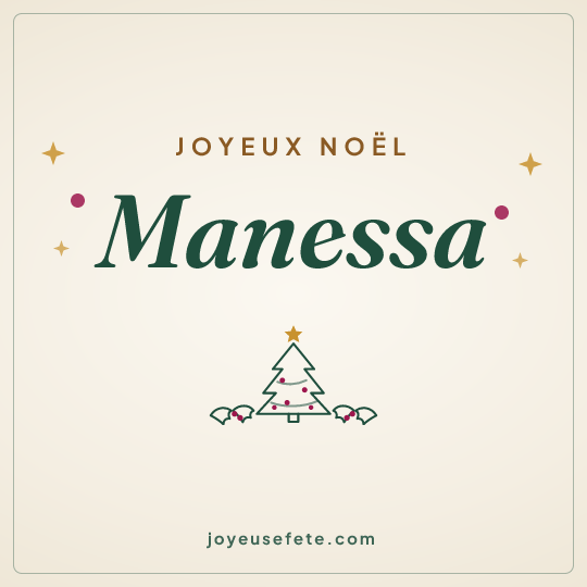 Image carrée « Joyeux Noël Manessa » pour WhatsApp