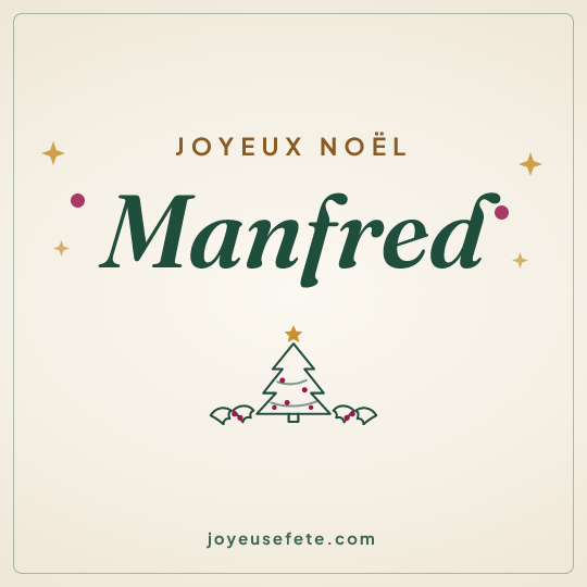 Image carrée « Joyeux Noël Manfred » pour WhatsApp