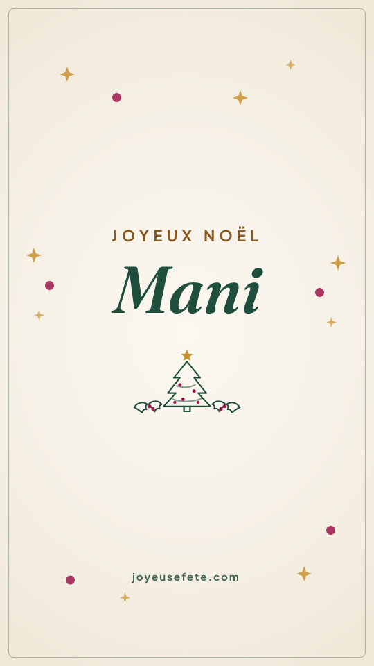 Image « Joyeux Noël Mani » au format story