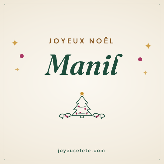 Image carrée « Joyeux Noël Manil » pour WhatsApp