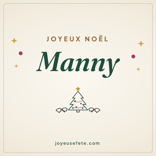 Image carrée « Joyeux Noël Manny » pour WhatsApp