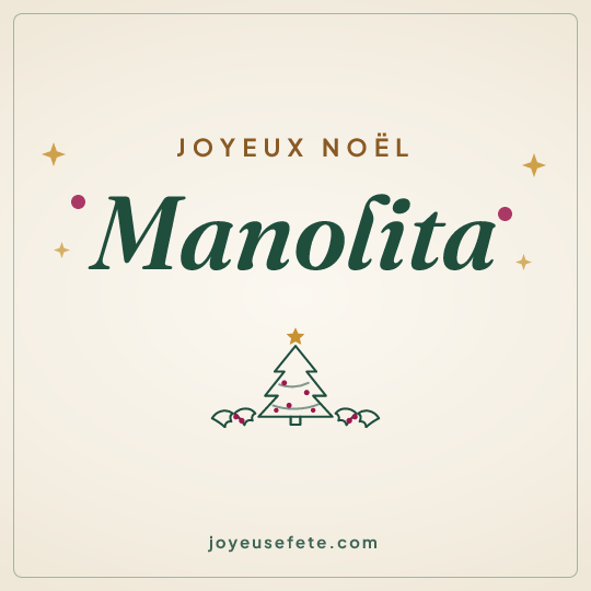Image carrée « Joyeux Noël Manolita » pour WhatsApp