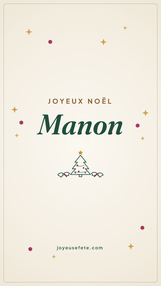 Image « Joyeux Noël Manon » au format story