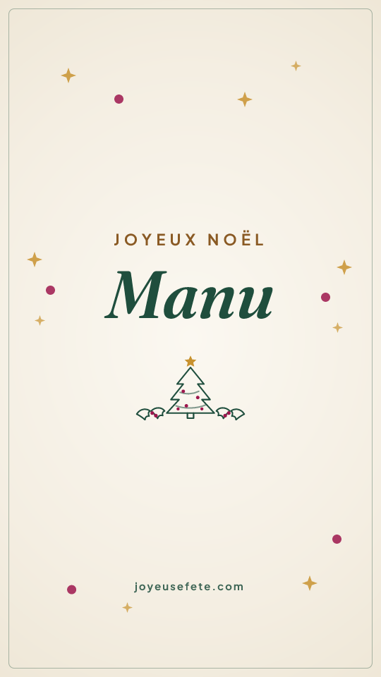 Image « Joyeux Noël Manu » au format story