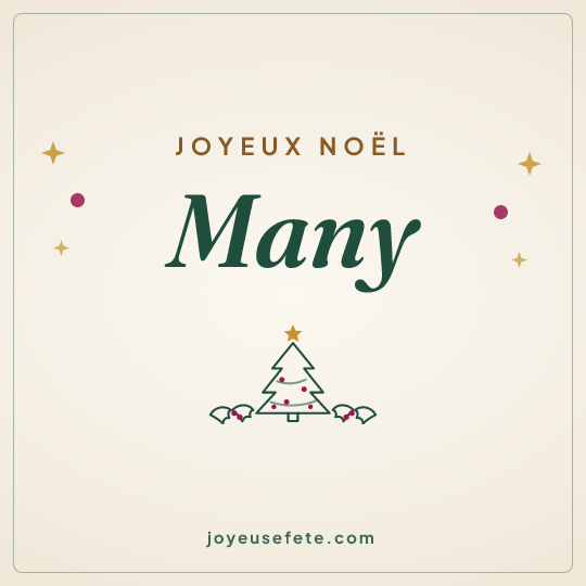 Image carrée « Joyeux Noël Many » pour WhatsApp