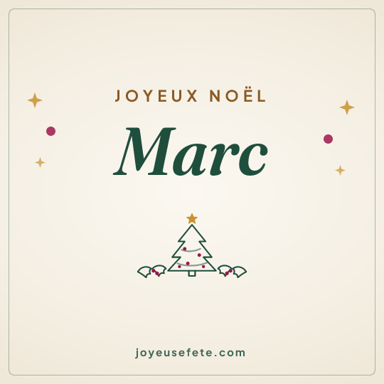 Image carrée « Joyeux Noël Marc » pour WhatsApp