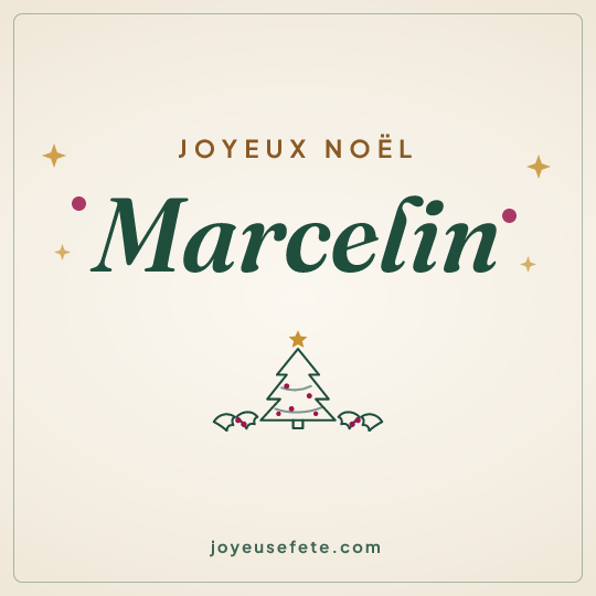 Image carrée « Joyeux Noël Marcelin » pour WhatsApp