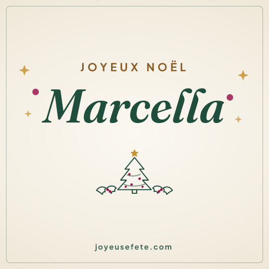 Image carrée « Joyeux Noël Marcella » pour WhatsApp