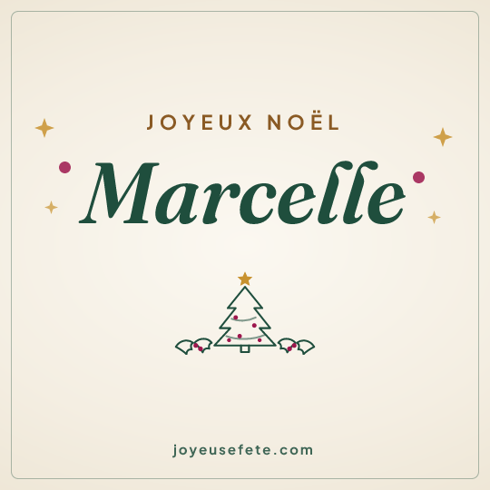 Image carrée « Joyeux Noël Marcelle » pour WhatsApp