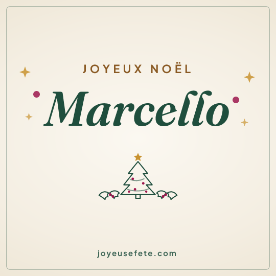Image carrée « Joyeux Noël Marcello » pour WhatsApp