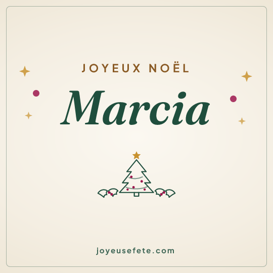 Image carrée « Joyeux Noël Marcia » pour WhatsApp