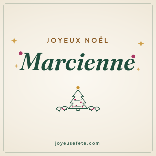 Image carrée « Joyeux Noël Marcienne » pour WhatsApp