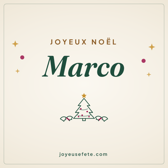 Image carrée « Joyeux Noël Marco » pour WhatsApp
