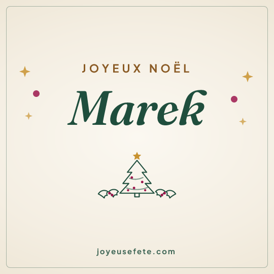 Image carrée « Joyeux Noël Marek » pour WhatsApp