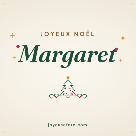 Image carrée « Joyeux Noël Margaret » pour WhatsApp