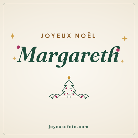 Image carrée « Joyeux Noël Margareth » pour WhatsApp