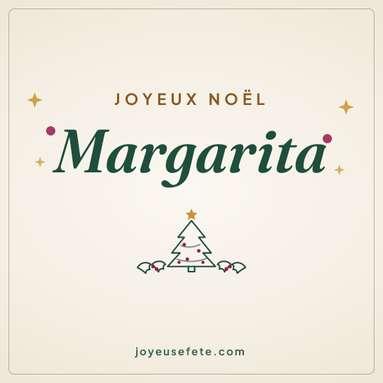 Image carrée « Joyeux Noël Margarita » pour WhatsApp