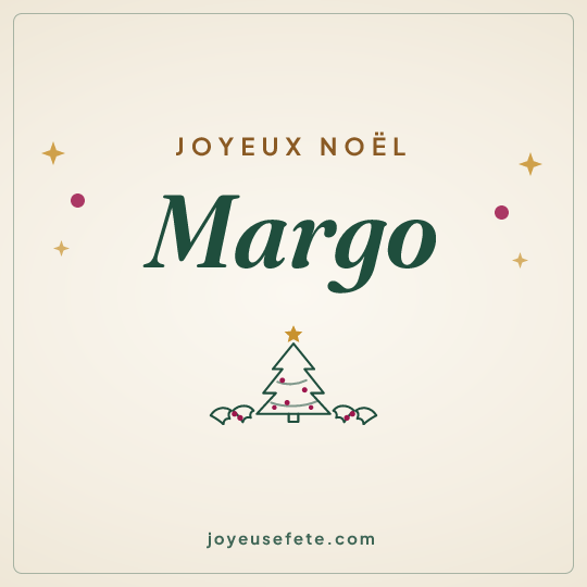 Image carrée « Joyeux Noël Margo » pour WhatsApp