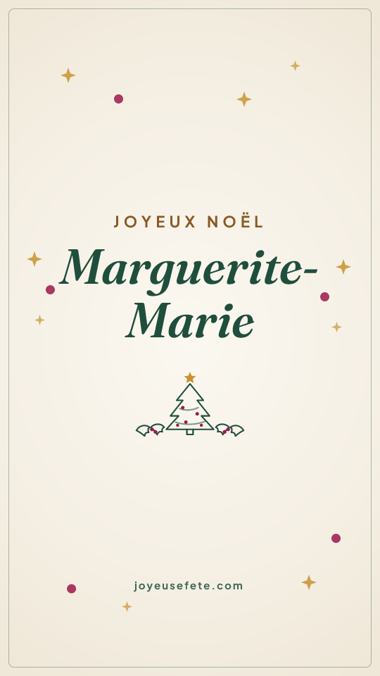 Image « Joyeux Noël Marguerite-Marie » au format story