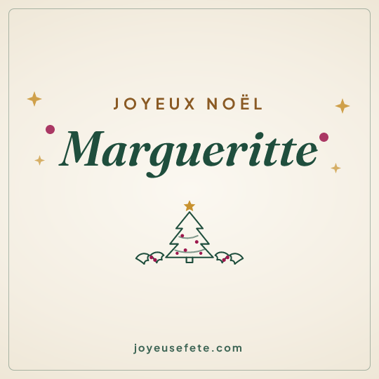 Image carrée « Joyeux Noël Margueritte » pour WhatsApp