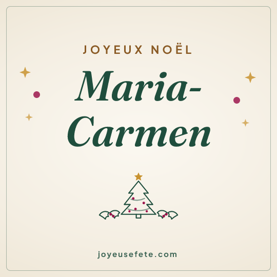 Image carrée « Joyeux Noël Maria-Carmen » pour WhatsApp