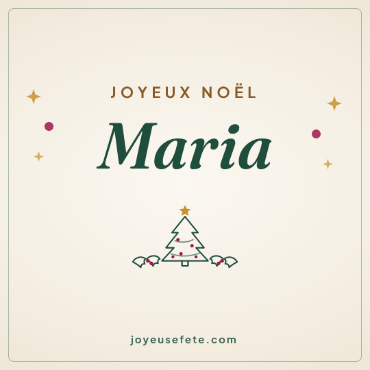 Image carrée « Joyeux Noël Maria » pour WhatsApp