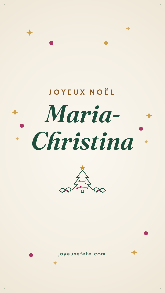 Image « Joyeux Noël Maria-Christina » au format story