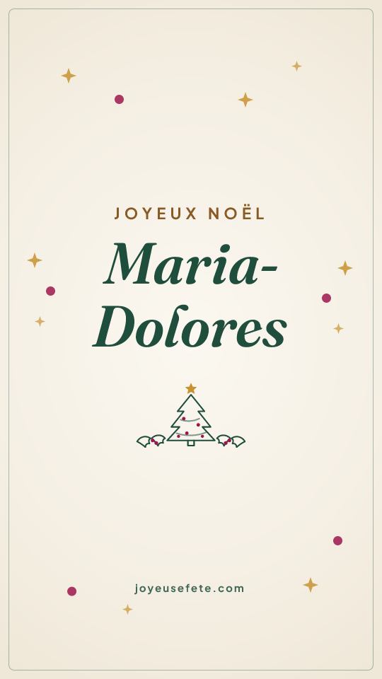 Image « Joyeux Noël Maria-Dolores » au format story