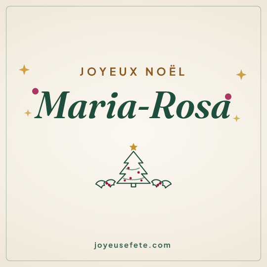 Image carrée « Joyeux Noël Maria-Rosa » pour WhatsApp