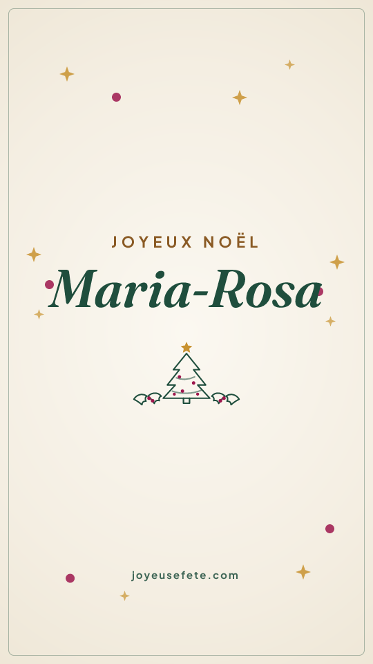 Image « Joyeux Noël Maria-Rosa » au format story