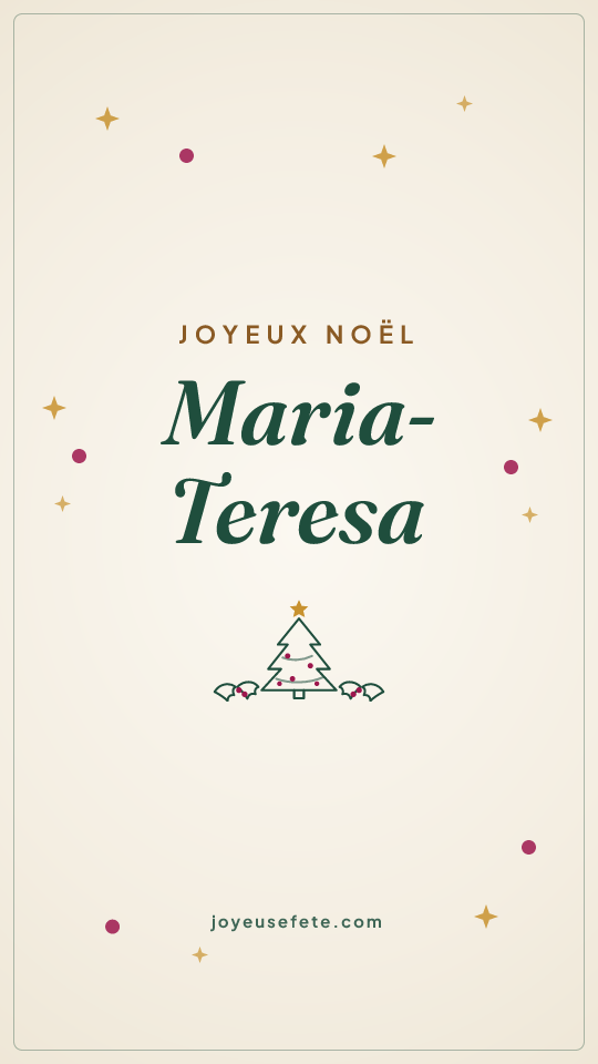 Image « Joyeux Noël Maria-Teresa » au format story