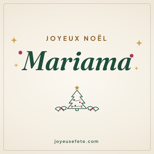 Image carrée « Joyeux Noël Mariama » pour WhatsApp
