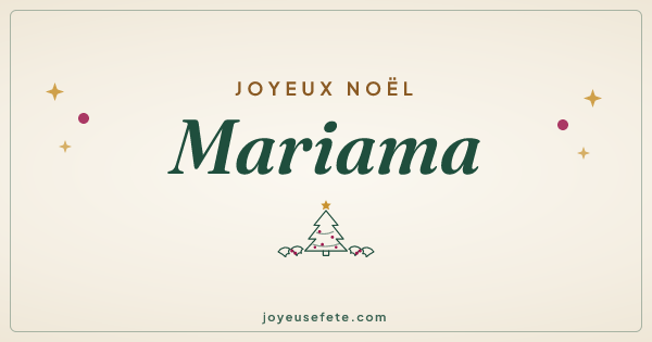 Image « Joyeux Noël Mariama » au format large