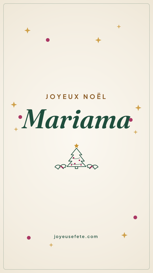 Image « Joyeux Noël Mariama » au format story