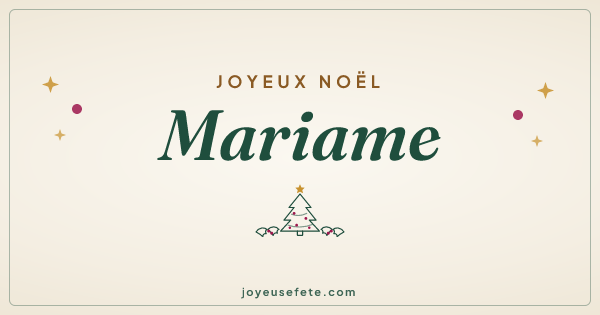 Image « Joyeux Noël Mariame » au format large