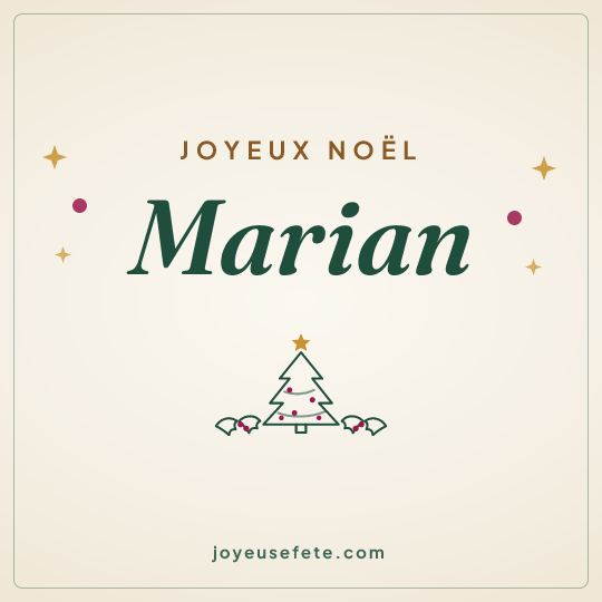 Image carrée « Joyeux Noël Marian » pour WhatsApp