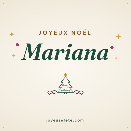 Image carrée « Joyeux Noël Mariana » pour WhatsApp