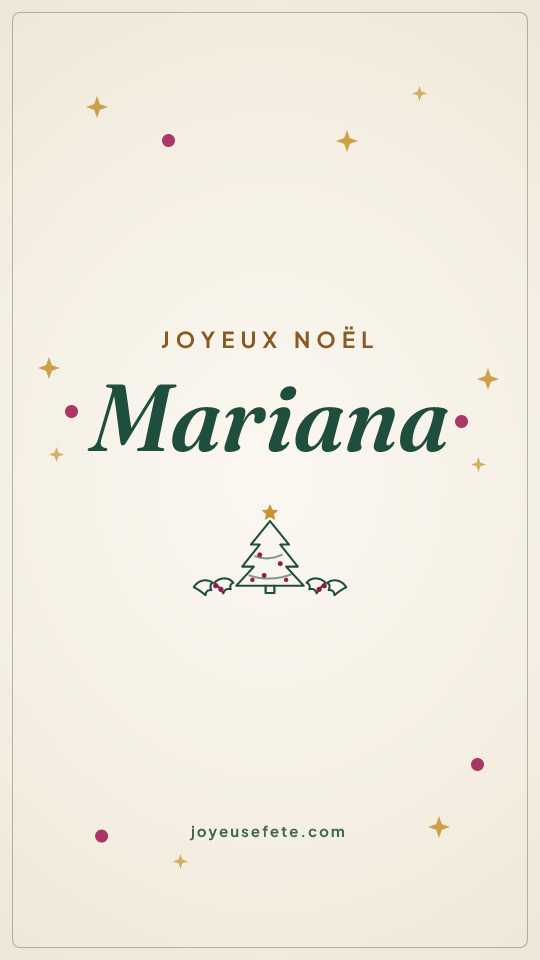 Image « Joyeux Noël Mariana » au format story
