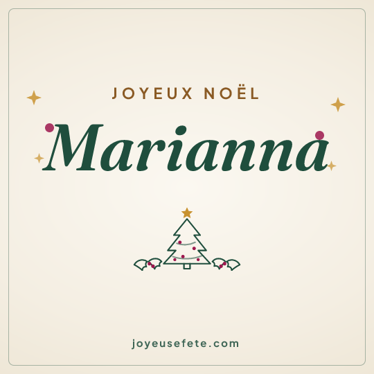 Image carrée « Joyeux Noël Marianna » pour WhatsApp