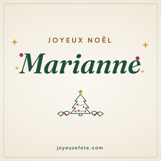 Image carrée « Joyeux Noël Marianne » pour WhatsApp