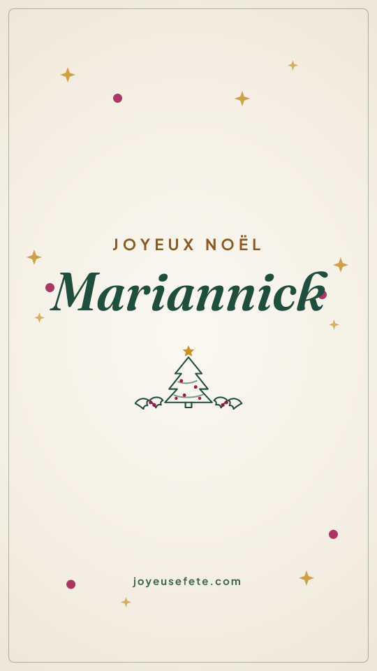 Image « Joyeux Noël Mariannick » au format story