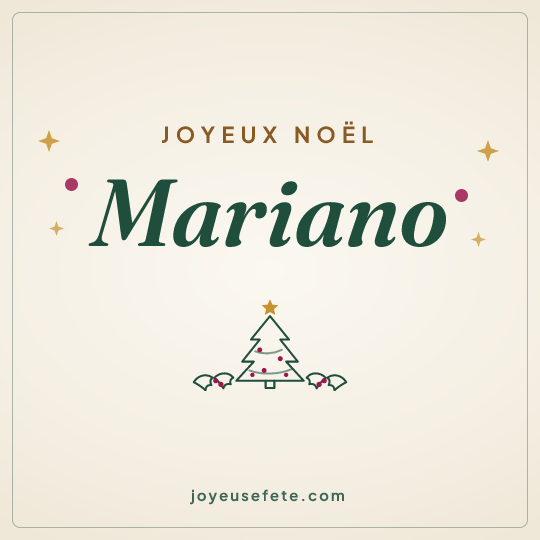 Image carrée « Joyeux Noël Mariano » pour WhatsApp