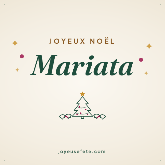 Image carrée « Joyeux Noël Mariata » pour WhatsApp