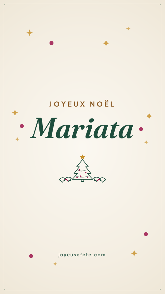 Image « Joyeux Noël Mariata » au format story