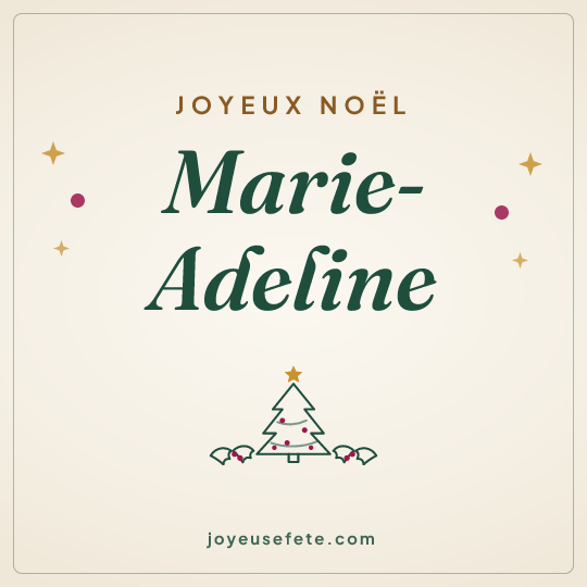 Image carrée « Joyeux Noël Marie-Adeline » pour WhatsApp