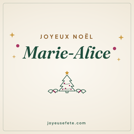 Image carrée « Joyeux Noël Marie-Alice » pour WhatsApp