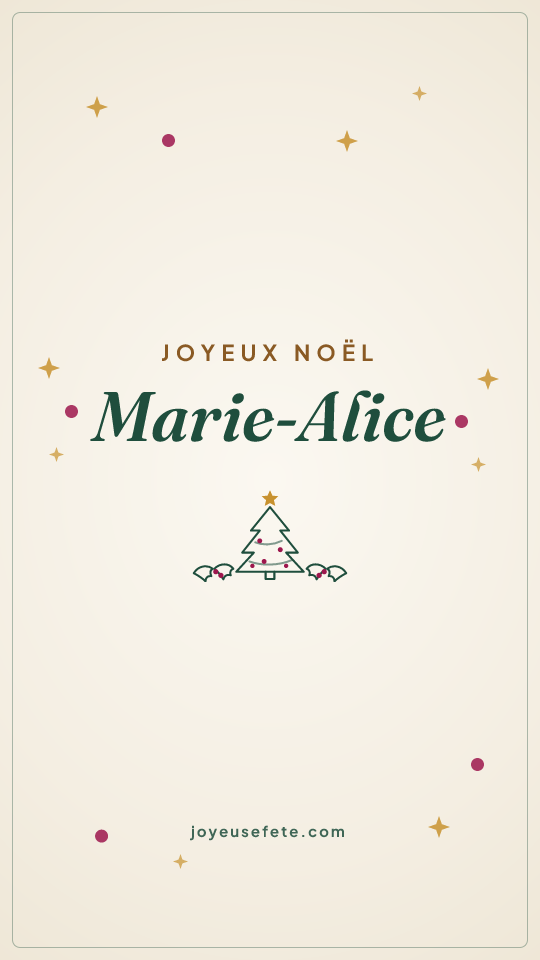 Image « Joyeux Noël Marie-Alice » au format story