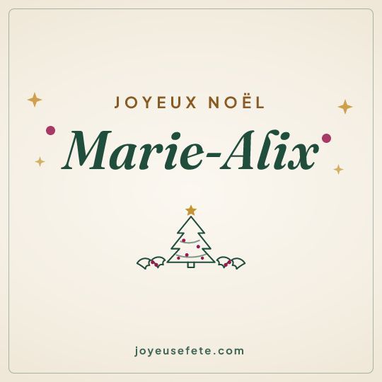 Image carrée « Joyeux Noël Marie-Alix » pour WhatsApp